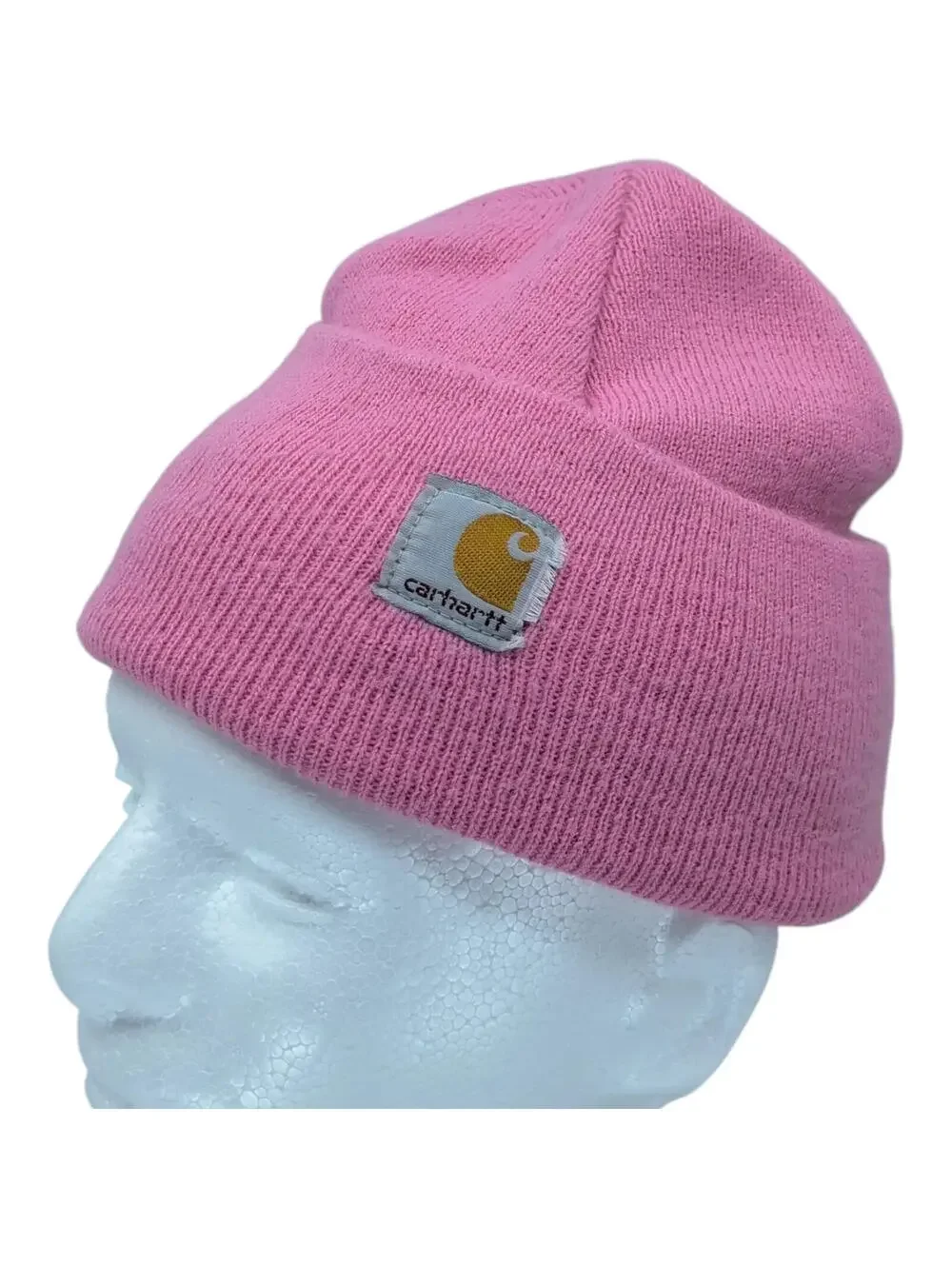Carhartt Beanie Youth One‎ Size Pink Knit 100% Acrylic Cuffed Made In USA